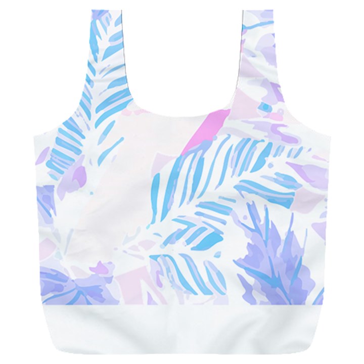 Blue T- Shirt Blue Tropical Pattern T- Shirt Full Print Recycle Bag (XXXL)