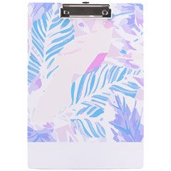 Blue T- Shirt Blue Tropical Pattern T- Shirt A4 Acrylic Clipboard