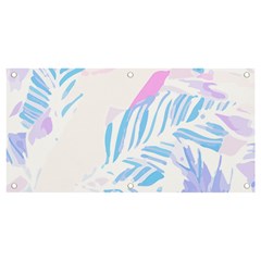 Blue T- Shirt Blue Tropical Pattern T- Shirt Banner and Sign 4  x 2 