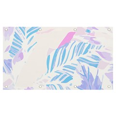 Blue T- Shirt Blue Tropical Pattern T- Shirt Banner and Sign 7  x 4 