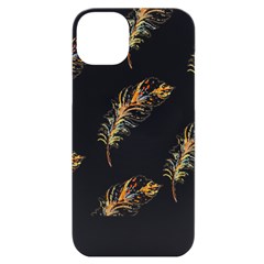 Boho Feather Pattern T- Shirt Boho Feather Pattern 8 Iphone 14 Plus Black Uv Print Case