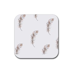 Boho Feather Pattern T- Shirt Boho Feather Pattern T- Shirt Rubber Coaster (square) by EnriqueJohnson