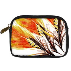 Boho Fire Feather Pattern T- Shirt Boho Fire Feather Pattern T- Shirt Digital Camera Leather Case by EnriqueJohnson