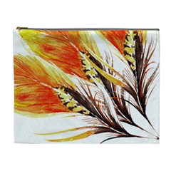 Boho Fire Feather Pattern T- Shirt Boho Fire Feather Pattern T- Shirt Cosmetic Bag (xl)