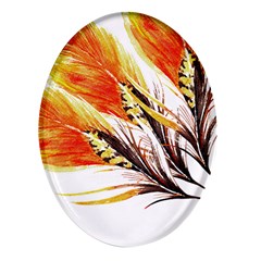 Boho Fire Feather Pattern T- Shirt Boho Fire Feather Pattern T- Shirt Oval Glass Fridge Magnet (4 Pack) by EnriqueJohnson