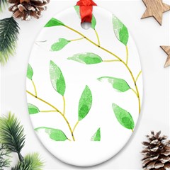 Boho Leaf Pattern T- Shirt Boho Leaf Pattern8 Ornament (oval)