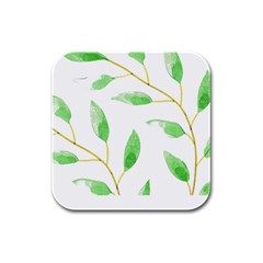 Boho Leaf Pattern T- Shirt Boho Leaf Pattern8 Rubber Square Coaster (4 Pack) by EnriqueJohnson