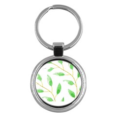 Boho Leaf Pattern T- Shirt Boho Leaf Pattern8 Key Chain (round) by EnriqueJohnson