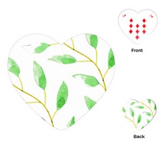 Boho Leaf Pattern T- Shirt Boho Leaf Pattern8 Playing Cards Single Design (heart)