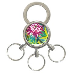 Botanical T- Shirt Botanical Beautiful Flowers T- Shirt 3-ring Key Chain by EnriqueJohnson