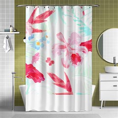 Botanical T- Shirt Botanical Charming Cardinal Flowers T- Shirt Shower Curtain 48  X 72  (small)  by EnriqueJohnson