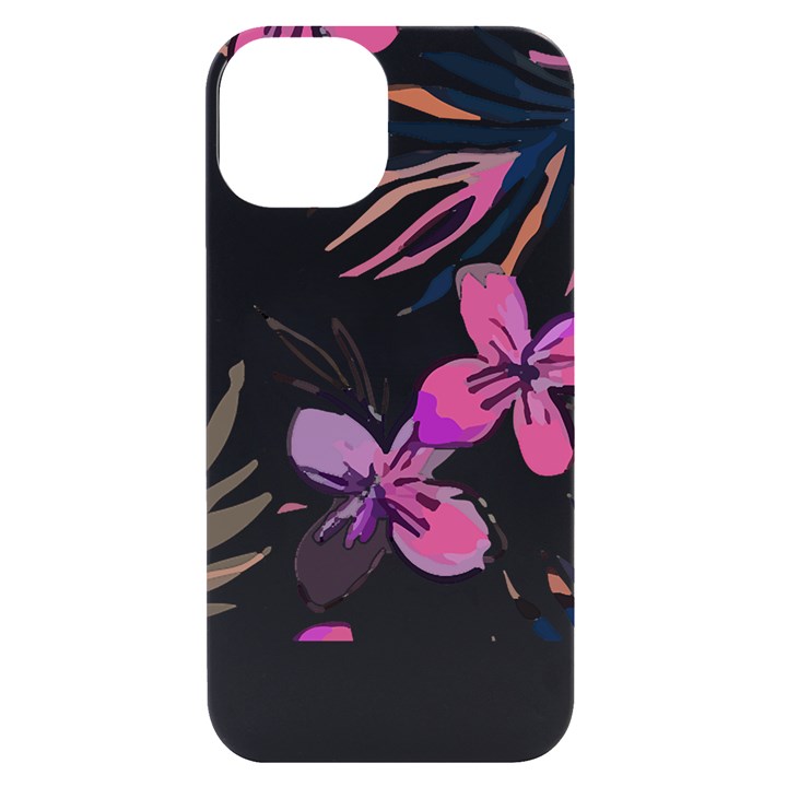 Botanical T- Shirt Botanical Creative Flower Mounted T- Shirt iPhone 14 Black UV Print Case