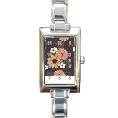 Botanical T- Shirt Botanical Delicate Floral T- Shirt Rectangle Italian Charm Watch by EnriqueJohnson