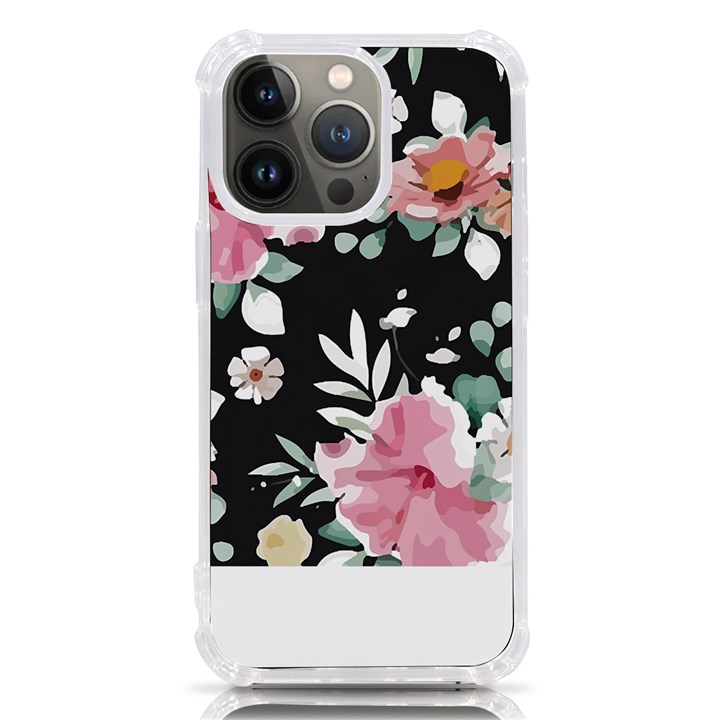 Botanical T- Shirt Botanical Graceful Pattern T- Shirt iPhone 13 Pro TPU UV Print Case