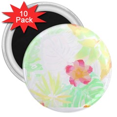 Botanical T- Shirt Botanical Handsome Coral Flower T- Shirt 3  Magnets (10 pack) 