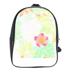 Botanical T- Shirt Botanical Handsome Coral Flower T- Shirt School Bag (Large)