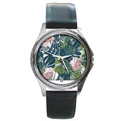 Botanical T- Shirt Botanical Majestic Unloading T- Shirt Round Metal Watch by EnriqueJohnson