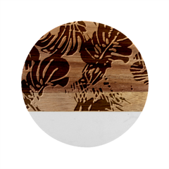 Botanical T- Shirt Botanical Majestic Unloading T- Shirt Marble Wood Coaster (round) by EnriqueJohnson