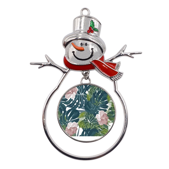 Botanical T- Shirt Botanical Majestic Unloading T- Shirt Metal Snowman Ornament