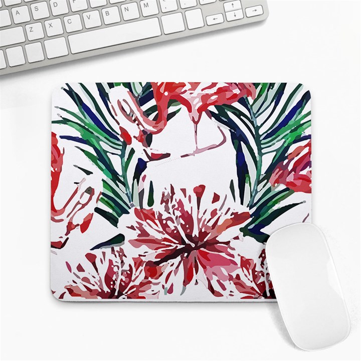 Botanical T- Shirt Botanical Pattern Hummingbird T- Shirt Large Mousepad