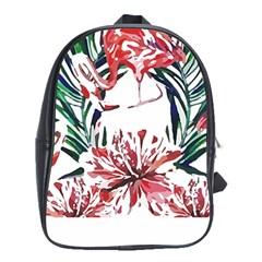 Botanical T- Shirt Botanical Pattern Hummingbird T- Shirt School Bag (xl) by EnriqueJohnson