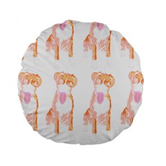 Boxer Dog Pattern T- Shirt Boxer Dog Pattern T- Shirt (1) Standard 15  Premium Round Cushions by EnriqueJohnson