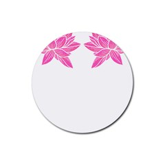 Breast Cancer T- Shirt Pink Ribbon Breast Cancer Survivor - Flowers Breast Cancer T- Shirt Rubber Round Coaster (4 Pack) by EnriqueJohnson