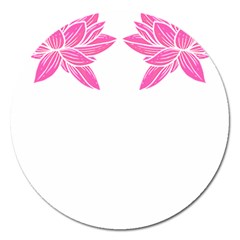 Breast Cancer T- Shirt Pink Ribbon Breast Cancer Survivor - Flowers Breast Cancer T- Shirt Magnet 5  (round) by EnriqueJohnson