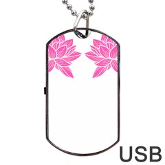 Breast Cancer T- Shirt Pink Ribbon Breast Cancer Survivor - Flowers Breast Cancer T- Shirt Dog Tag Usb Flash (two Sides) by EnriqueJohnson