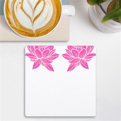 Breast Cancer T- Shirt Pink Ribbon Breast Cancer Survivor - Flowers Breast Cancer T- Shirt Uv Print Square Tile Coaster  by EnriqueJohnson