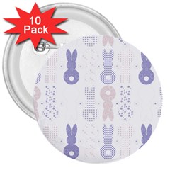 Bunnies T- Shirt Easter Bunnies Pattern T- Shirt 3  Buttons (10 pack) 