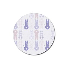 Bunnies T- Shirt Easter Bunnies Pattern T- Shirt Rubber Coaster (Round)