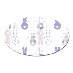 Bunnies T- Shirt Easter Bunnies Pattern T- Shirt Oval Magnet