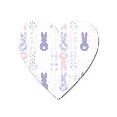 Bunnies T- Shirt Easter Bunnies Pattern T- Shirt Heart Magnet