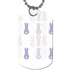 Bunnies T- Shirt Easter Bunnies Pattern T- Shirt Dog Tag (Two Sides)