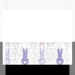 Bunnies T- Shirt Easter Bunnies Pattern T- Shirt Rectangular Jigsaw Puzzl by EnriqueJohnson