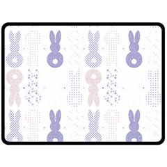 Bunnies T- Shirt Easter Bunnies Pattern T- Shirt Fleece Blanket (Large)