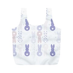 Bunnies T- Shirt Easter Bunnies Pattern T- Shirt Full Print Recycle Bag (m) by EnriqueJohnson