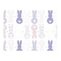 Bunnies T- Shirt Easter Bunnies Pattern T- Shirt Two Sides Premium Plush Fleece Blanket (mini)