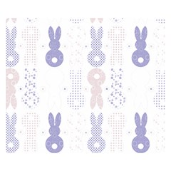 Bunnies T- Shirt Easter Bunnies Pattern T- Shirt Two Sides Premium Plush Fleece Blanket (Small)