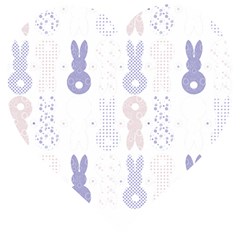 Bunnies T- Shirt Easter Bunnies Pattern T- Shirt Wooden Puzzle Heart