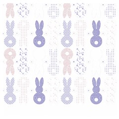 Bunnies T- Shirt Easter Bunnies Pattern T- Shirt Wooden Puzzle Square