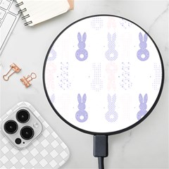 Bunnies T- Shirt Easter Bunnies Pattern T- Shirt Wireless Fast Charger(Black)