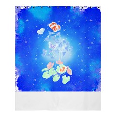 Butterflies T- Shirt Serenity Blue Floral Design With Butterflies T- Shirt Shower Curtain 60  X 72  (medium)  by EnriqueJohnson