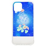 Butterflies T- Shirt Serenity Blue Floral Design With Butterflies T- Shirt iPhone 12/12 Pro TPU UV Print Case Front