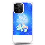 Butterflies T- Shirt Serenity Blue Floral Design With Butterflies T- Shirt iPhone 14 Pro Max TPU UV Print Case Front