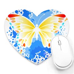 Butterfly Art T- Shirtbutterfly T- Shirt (3) Heart Mousepad by EnriqueJohnson