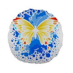 Butterfly Art T- Shirtbutterfly T- Shirt (3) Standard 15  Premium Flano Round Cushions by EnriqueJohnson