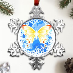 Butterfly Art T- Shirtbutterfly T- Shirt (3) Metal Small Snowflake Ornament by EnriqueJohnson