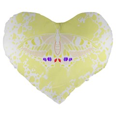 Butterfly Art T- Shirtbutterfly T- Shirt (4) Large 19  Premium Flano Heart Shape Cushions by EnriqueJohnson